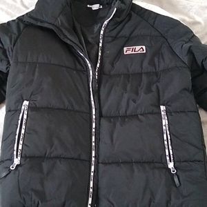Black puffy Fila short coat xl
